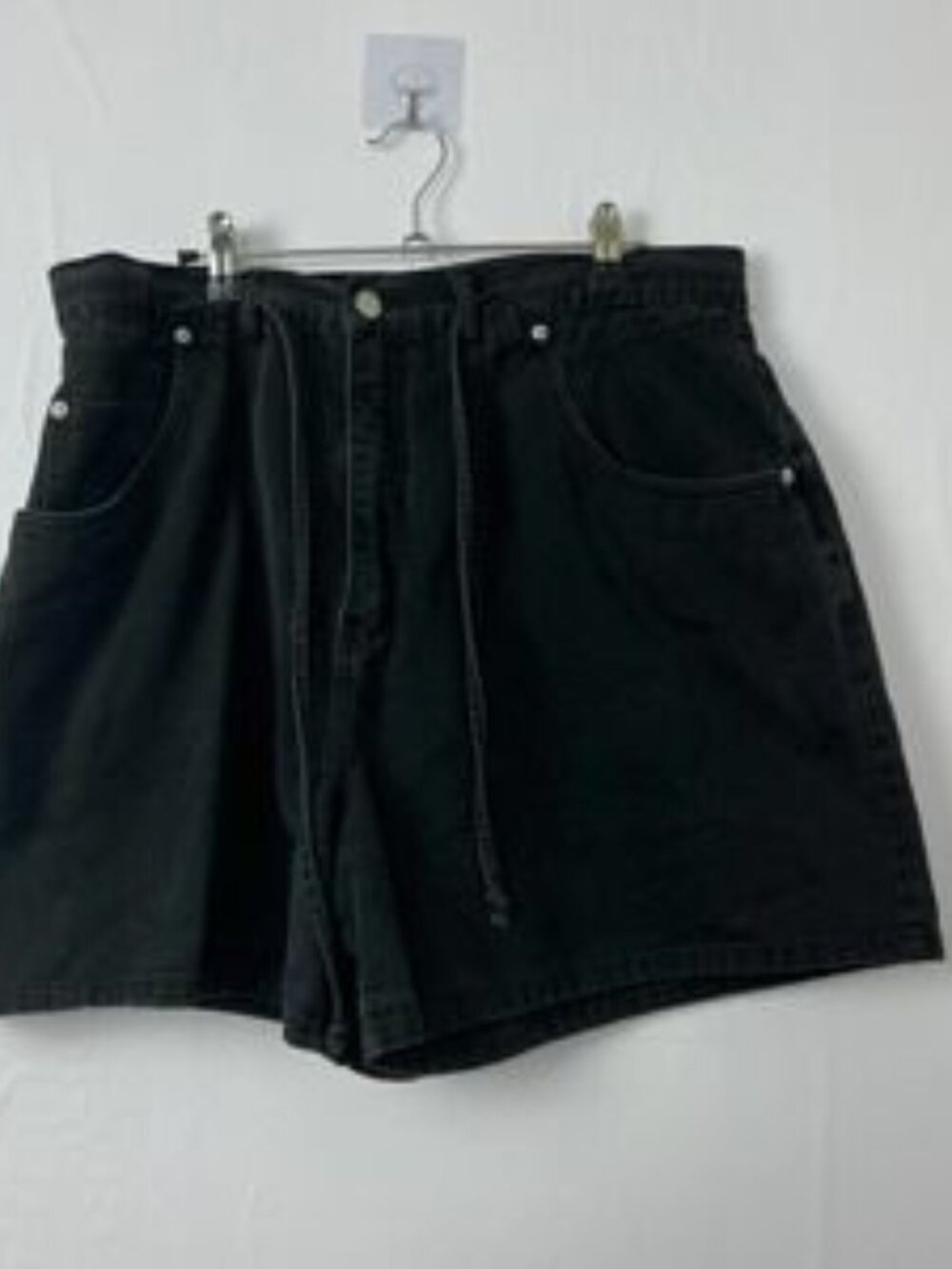Blues Black Pull String Zipper high Waisted Shorts